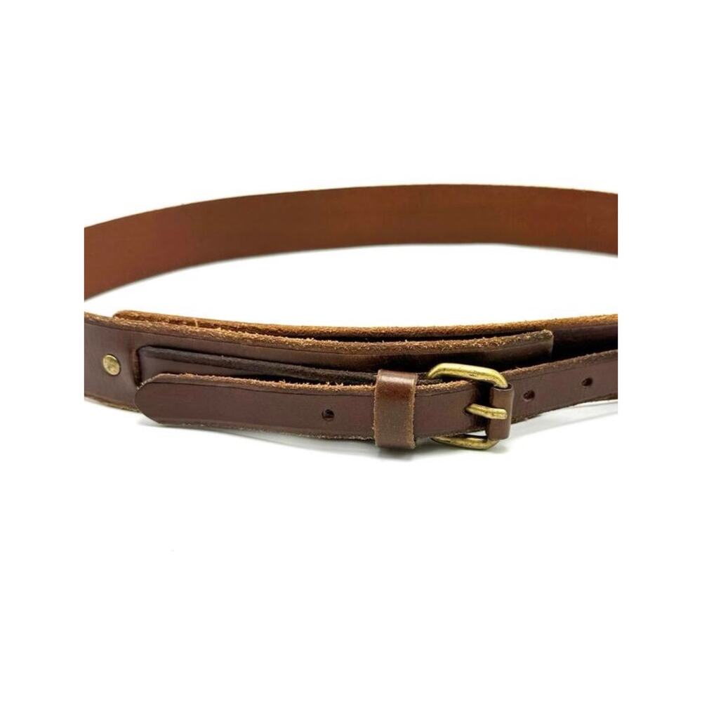 LOFT Western Ranger Belt Women’s M 34-38 Brown Leather Brass Buckle Boho Cowgirl